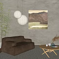 Modern Single Sofa Single Sofa Hanging Picture 3d model