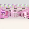 Vibrant Indoor Playground With Pink Walls Colorful Decorations Bright Lighting And Lockers
