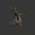 Natural Style Hollow Tree Stump Scene Component With Twisted Branches And Textured Bark