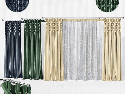 Modern fabric curtains 3d model