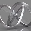 Industrial Equipment With Interlocking Metallic Rings Central Sphere And Complex Structural Design