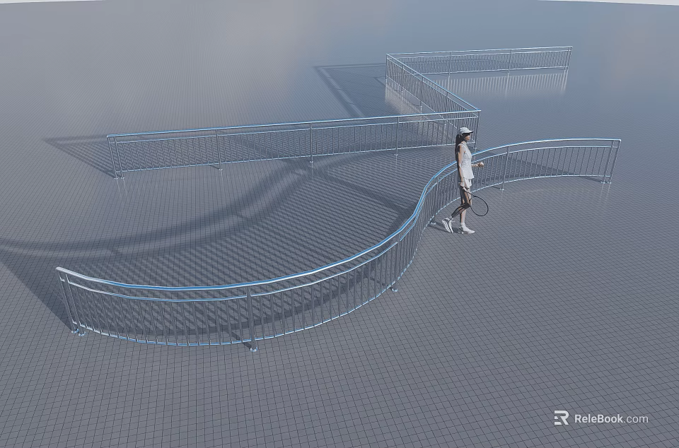 Modern Open Kitchen Interior Design With Island Counter And Appliances 3d model