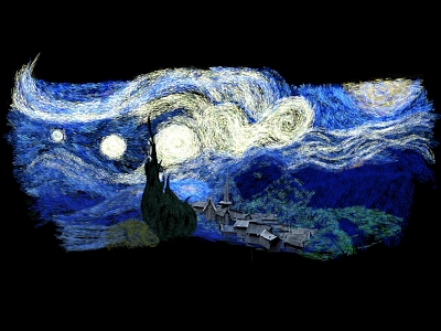 Van Gogh's Starry Sky Starry Night Van Gogh Van Gogh's Painting Galaxy Night Sky Night Art Starry Sky Painting Oil Painting 3d model