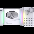 Elegant 150th Anniversary Commemorative Booklet Design With Geometric Elements And Colorful Light Effects