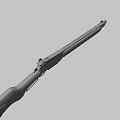 Vintage Style Shotgun With Wooden Stock And Silver Barrel Design