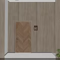 Modern Office Corridor With Wooden Walls Green Plants Large Window Forest View And Steps