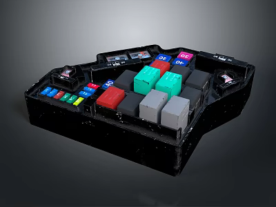 Practical Colorful Household Organizer Featuring Multicolored Blocks And Multiple Storage Compartments 3d model