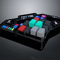 Practical Colorful Household Organizer Featuring Multicolored Blocks And Multiple Storage Compartments