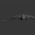 Detailed Gray Humanoid Robot With Mechanical Armor Helmet And Articulated Joints
