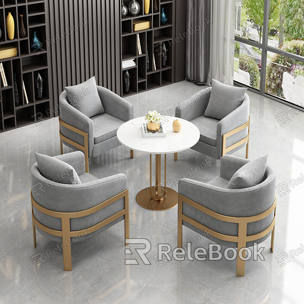 Modern leisure table and chair combination leisure chair model