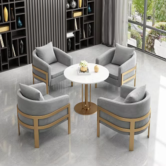 Modern leisure table and chair combination leisure chair 3d model