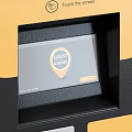 Public Parking Payment Machine With Black And Yellow Design And P Sign