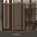 New Chinese Style Screen Partition 3d model