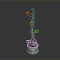Industrial Tower Equipment with Gray Main Body Yellow Components and Red Base