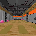 Fitness Studio Interior With Wooden Floor Green Yoga Mats And Pink Black Exercise Balls