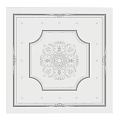 White Carved Wall Decor With Intricate Floral Pattern And Square Frame 3d model