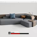 Modern Multiplayer Sofa Shaped Sofa Double Sofa 3d model
