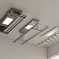 Ceiling Mounted Drying Racks With Built In Lights And Metal Frames