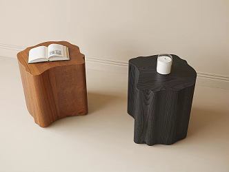 Modern Solid Wood Side Table Corner Stool 3d model