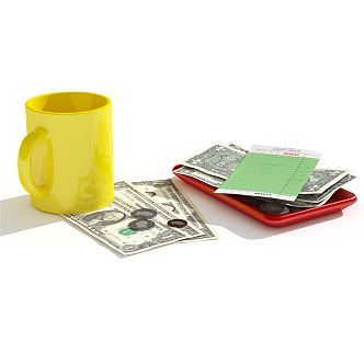 Modern Cup Money 3d model