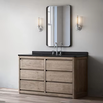 Antique sink mirror 3d model