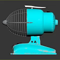 Turquoise Vintage Electric Fan With Metal Grid And Stable Base Design