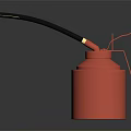 Industrial Equipment Red Metal Canister With Black Flexible Hose And Red Sprayer Handle