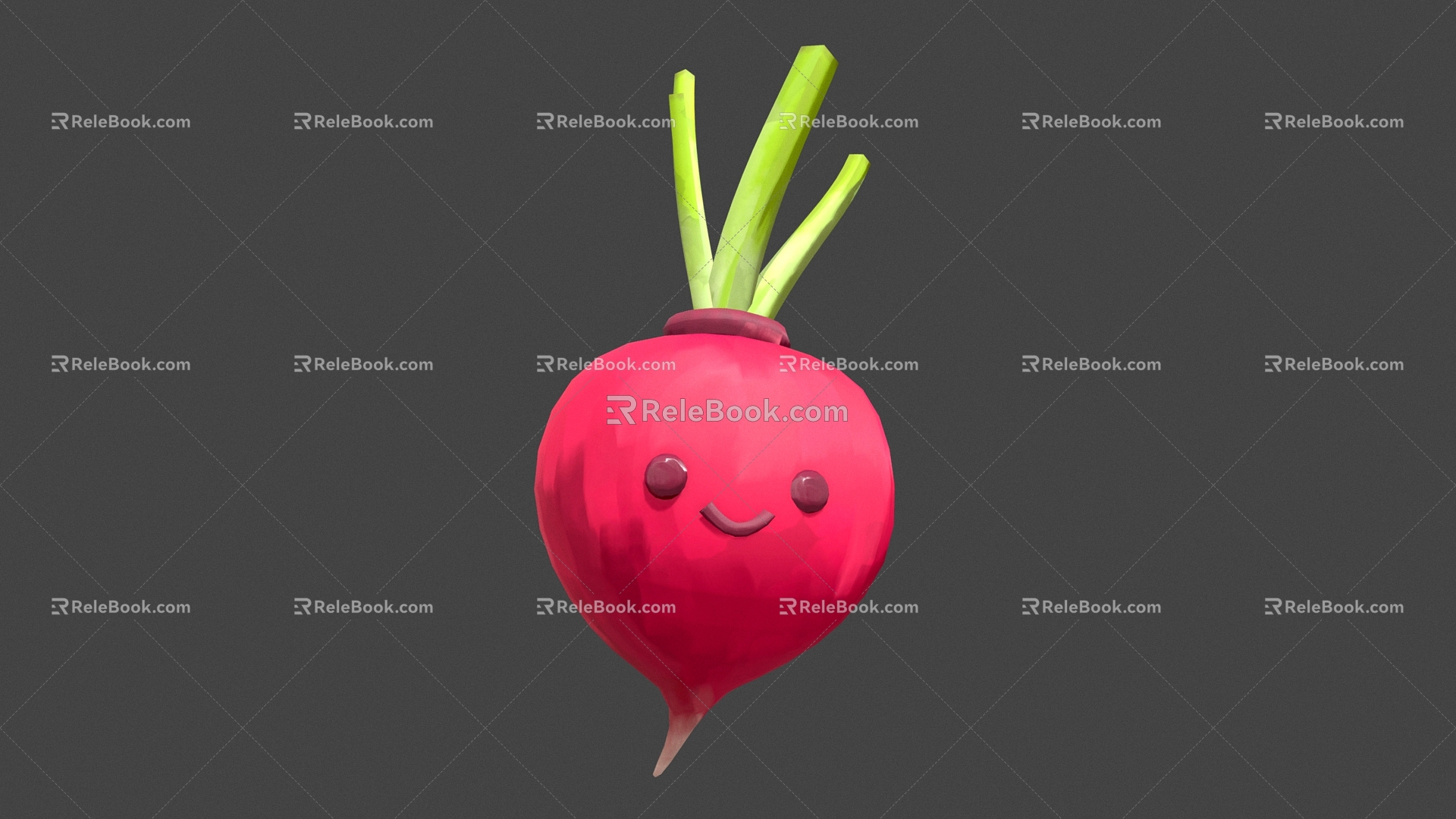 Radish White Radish Carrot Vegetable Cartoon Vegetable 3d model