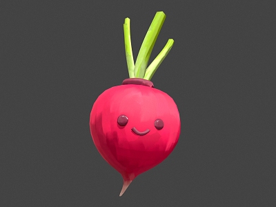 Radish White Radish Carrot Vegetable Cartoon Vegetable 3d model