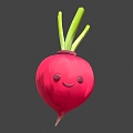 Radish White Radish Carrot Vegetable Cartoon Vegetable 3d model