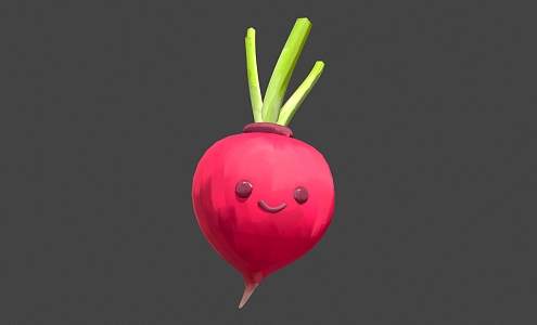 Radish White Radish Carrot Vegetable Cartoon Vegetable 3d model