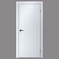 White Hinged Door with Vertical Stripes and Black Handle Modern Sleek Design 3d model