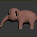 Cute Pink Elephant Toy Figure With Smooth Texture As Decorative