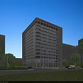 Modern Multi Story School Building Exterior With Classroom Windows Green Trees And Parked Cars
