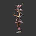 Two Fantasy Wizard Characters In Pink Black Attire With Decorative Hats Holding Colorful Orbs