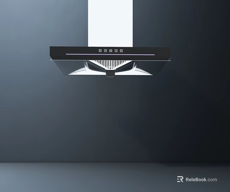 Modern Kitchen Range Hood With Sleek Black Design And Efficient Ventilation 3d model 