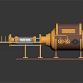 Golden And Red Industrial Mechanical Equipment With Transparent Tubes Support Legs And Base