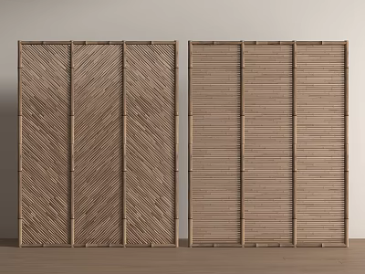 Modern Bamboo Fence Partition 3d model