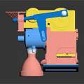Children Playing With Colorful 3D Model Toy Featuring Blue Pink And Yellow Parts