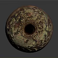 Hand Carved Artisanal Clay Pot With Colorful Patterns And Decorative Handle