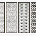 Modern Decorative Room Dividers With Various Geometric Patterns and Intricate Designs 3d model