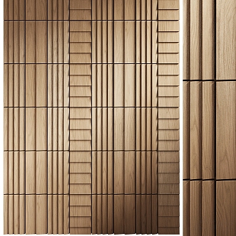 Wood veneer wall panel 3d model