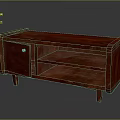 Red Wooden Shoe Cabinet with Lockable Door Open Shelves and Sturdy Legs Modern Design
