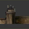 Medieval Castle Architectural Model With Round Tower Brick Walls And Pointed Roofs 3d model