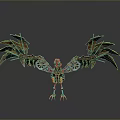 Mechanical Eagle With Spread Wings And Intricate Metal Design Details 3d model