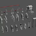 Modern Access Gate Access Card Swipe All-in-One Wing Gate Security Door Security Inspection Machine 3d model