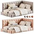 Modern Soft Upholstered Children Bed With Multiple Optional Colors And Cozy Full Bedding Sets
