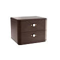 Elegant Dark Wooden Nightstand With Herringbone Pattern Two Drawers And Gold Handles 3d model
