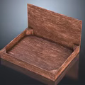 Wooden Decorative Ornament Set With Open Storage Box And Natural Wood Texture