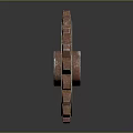 Copper Colored Hardware Tool Gears With Toothed Edges Arranged On Black Background With Reflections